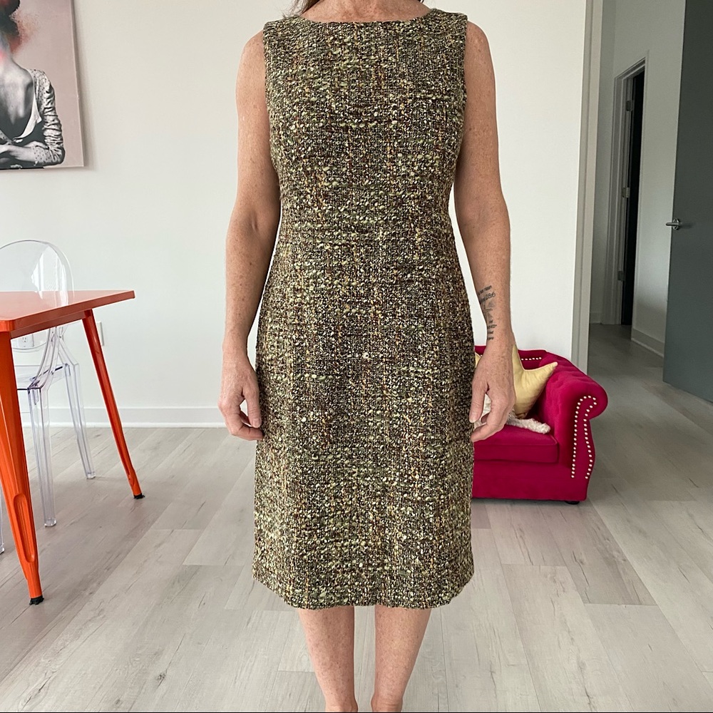 ❤️ Talbots Petite Tweed Sleeveless Fitted Dress